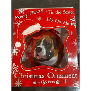 E&S Pets Boxer Dog Christmas Ornament Bauble Red Holiday Decor